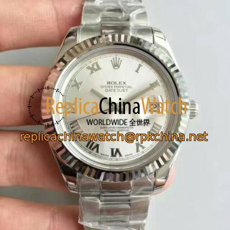 Replica Rolex Datejust II 116334 41MM NF Stainless Steel Rhodium Dial Swiss 2836-2