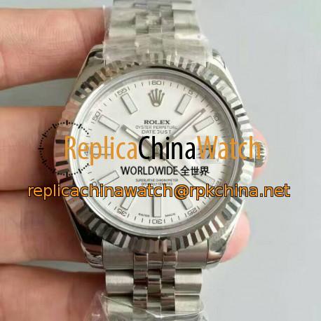 Replica Rolex Datejust II 116334 41MM NF Stainless Steel White Dial Swiss 2836-2