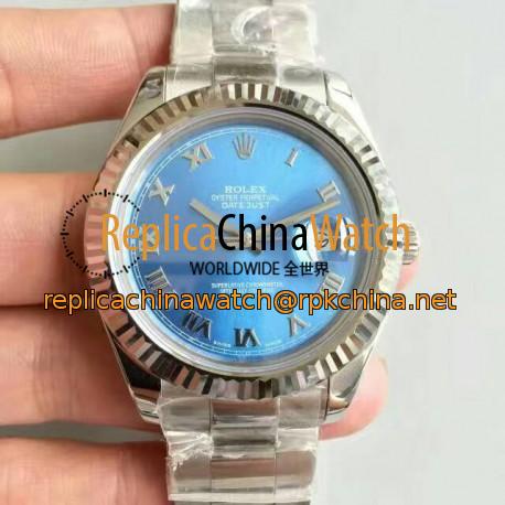 Replica Rolex Datejust II 116334 41MM NF Stainless Steel Blue Dial Swiss 2836-2