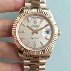 Replica Rolex Day-Date 40 228235 40MM KW Rose Gold Cream Dial Swiss 3255