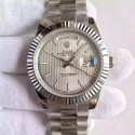 Replica Rolex Day-Date 40 228239 40MM KW Stainless Steel Silver Stripe Dial Swiss 3255