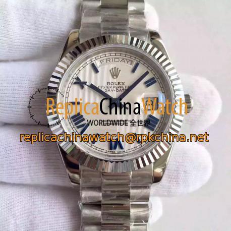 Replica Rolex Day-Date 40 228239 40MM KW Stainless Steel Silver Dial Swiss 3255