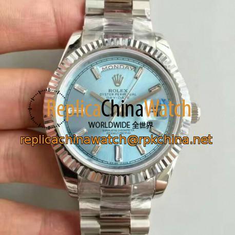 Replica Rolex Day-Date 40 228239 40MM KW Stainless Steel Blue Dial Swiss 3255