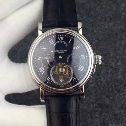 Replica Patek Philippe Grand Complication Tourbillon Stainless Steel Black Dial Swiss Tourbillon