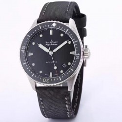 Replica Blancpain Fifty Fathoms Bathyscaphe 5000-1230-B52A Stainless Steel Shiny Black Dial Swiss 2824-2