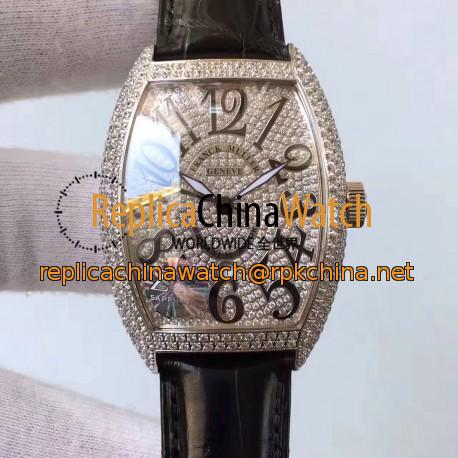 Replica Franck Muller FM 8880 SC DT D6 CD OG Stainless Steel & Diamonds Diamonds Dial Swiss 2824-2