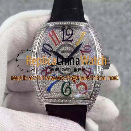 Replica Franck Muller Cintree Curvex Color Dreams FM 8880 SC DT D6 CD OG Stainless Steel & Diamonds Diamonds & Color Dial Swiss 