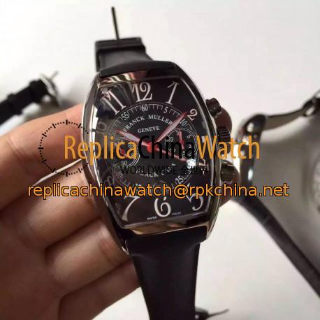 Replica Franck Muller Casablanca Black Casa Chronograph FM 8880 C CC Stainless Steel Black & Red Dial Swiss 7753