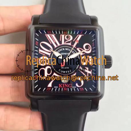 Replica Franck Muller Conquistador Cortez King 10000KSC ZX PVD Black & Red Dial Swiss 2824-2