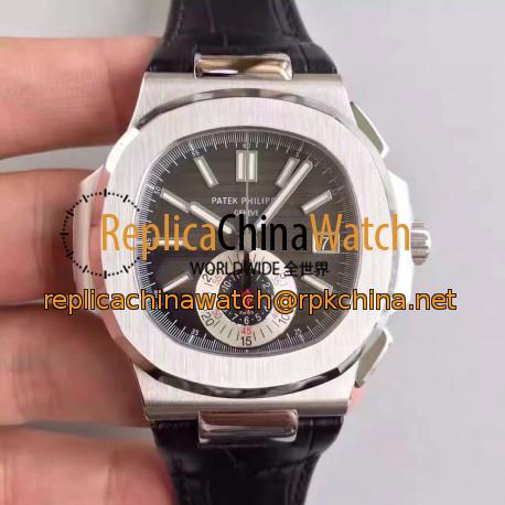 Replica Patek Philippe Nautilus Chronograph 5980 JF Stainless Steel Black Dial Swiss CH28-520C