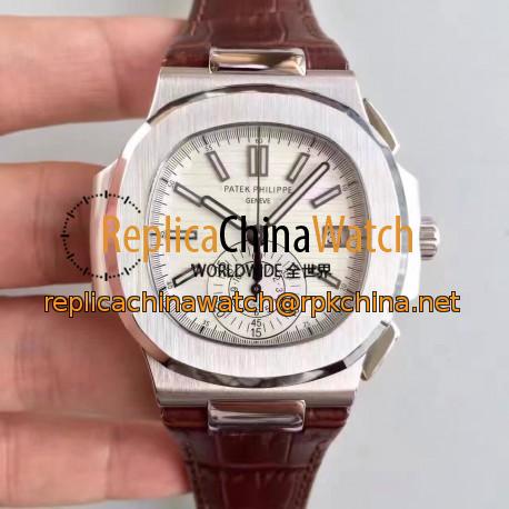 Replica Patek Philippe Nautilus Chronograph 5980 JF Stainless Steel White Dial Swiss CH28-520C