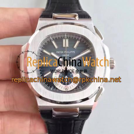 Replica Patek Philippe Nautilus Chronograph 5980 JF Stainless Steel Blue Dial Swiss CH28-520C