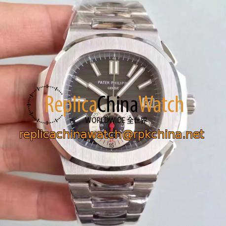 Replica Patek Philippe Nautilus Chronograph 5980 JF Stainless Steel Black Dial Swiss CH28-520C