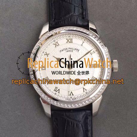 Replica Patek Philippe Calatrava 5296 Stainless Steel & Diamonds White Dial Swiss 324SC