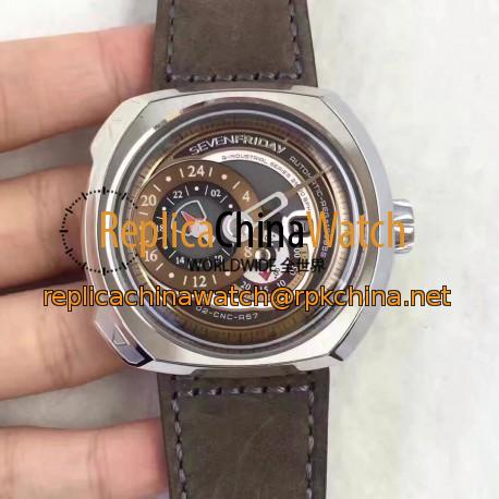 Replica SevenFriday Q Series Q2/01 Stainless Steel Brown Dial Miyota 8219