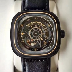 Replica SevenFriday P Series P2/02 PVD Black Dial Miyota 82S7