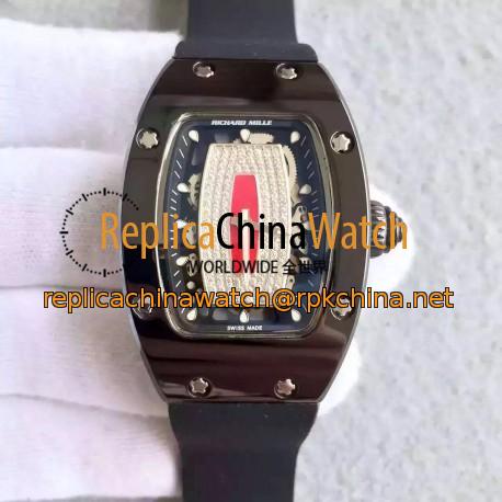 Replica Richard Mille RM07 Ladies PVD Red & Diamonds Dial M6T51