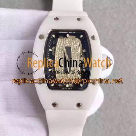 Replica Richard Mille RM07 Ladies Ceramic Black & Diamonds Dial M6T51