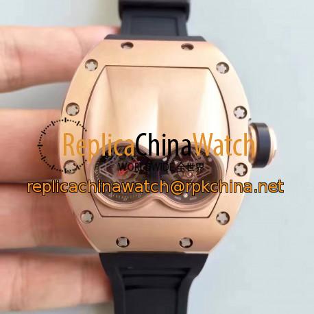 Replica Richard Mille RM053 Pablo MacDonough Tourbillon Rose Gold Black Dial Swiss 2824-2