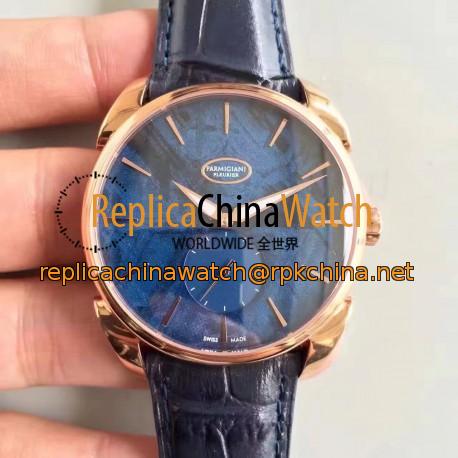 Replica Parmigiani Fleurier Tonda 1950 PFC267-1000600-HA3141 Rose Gold Meteorite Blue Dial Swiss PF701