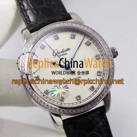 Replica Glashutte Original Senator Excellence 1-36-01-01-02-01 GF Stainless Steel & Diamonds White & Diamonds Dial Swiss Calibre