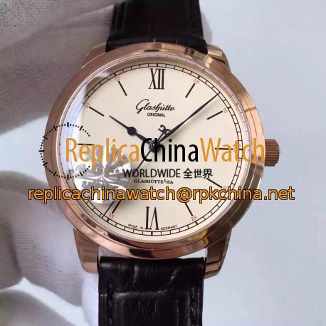 Replica Glashutte Original Senator Excellence 1-36-01-02-05-01 GF Rose Gold White Dial Swiss Calibre 36-01