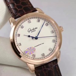 Replica Glashutte Original Senator Excellence 1-36-01-01-02-01 GF Rose Gold White & Diamonds Dial Swiss Calibre 36-01