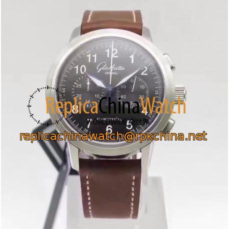 Replica Glashutte Original Senator Chronograph XL 1-39-34-20-42-04 GF Stainless Steel Black Dial Swiss Caliber 39-34