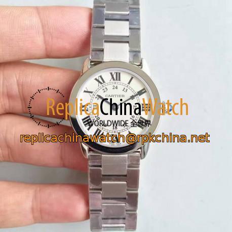 Replica Ronde Solo De Cartier Ladies W6701004 29MM K11 Stainless Steel White Dial Swiss Quartz