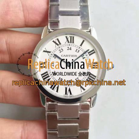 Replica Ronde Solo De Cartier W6701005 36MM K11 Stainless Steel White Dial Swiss Quartz