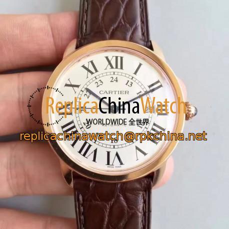 Replica Ronde Solo De Cartier W6701009 42MM TW Rose Gold White Dial Swiss 2892