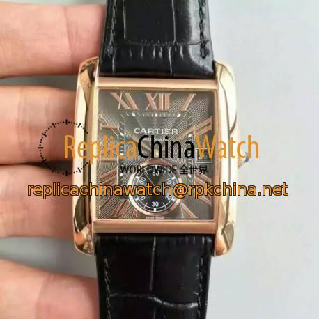 Replica Cartier Tank MC WGTA0014 JF Rose Gold Grey Dial Swiss 1904MC