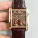 Replica Cartier Tank MC WGTA0014 JF Rose Gold Brown Dial Swiss 1904MC