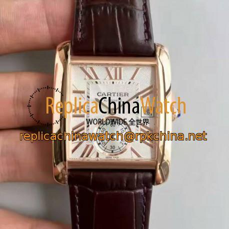 Replica Cartier Tank MC WGTA0014 JF Rose Gold White Dial Swiss 1904MC