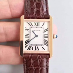 Replica Cartier Tank Solo Ladies W5200025 27MM x 34MM TW Rose Gold White Dial Swiss Quartz