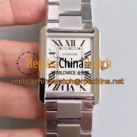 Replica Cartier Tank Solo Ladies W5200014 27MM x 34MM TW Stainless Steel White Dial Swiss Quartz