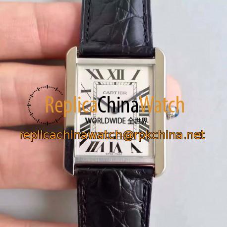 Replica Cartier Tank Solo Ladies W5200003 27MM x 34MM TW Stainless Steel White Dial Swiss Quartz