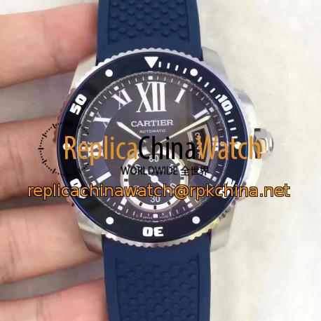 Replica Calibre De Cartier Diver WSCA0011 42MM TF Stainless Steel Blue Dial M9015