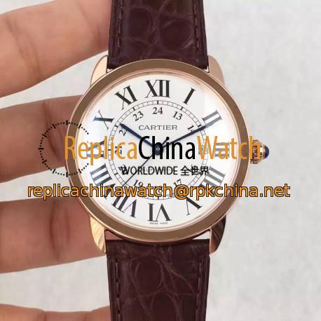 Replica Ronde Solo De Cartier W6701010 42MM UT Rose Gold White Dial Swiss 2892