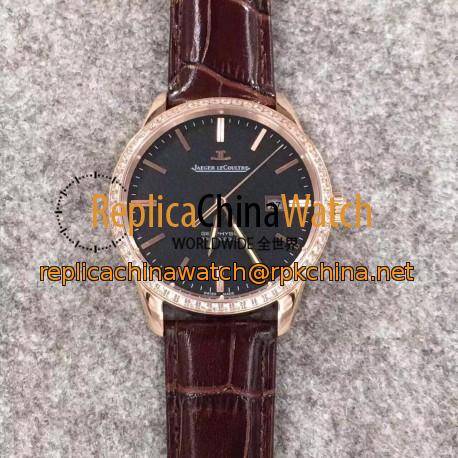 Replica Jaeger-LeCoultre Geophysic True Second 8012520 N Rose Gold & Diamonds Black Dial Swiss Calibre 770