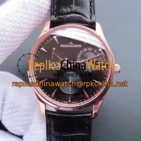 Replica Jaeger-LeCoultre Master Ultra Thin Reserve De Marche 1372520 N Rose Gold Black Dial Swiss Calibre 938