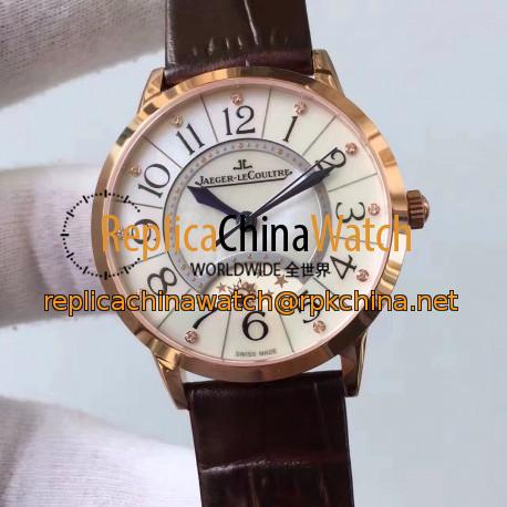 Replica Jaeger-LeCoultre Ladies Rendez-Vous Night & Day Large 3462491 38MM N Rose Gold Pearl Dial Swiss 898D/1