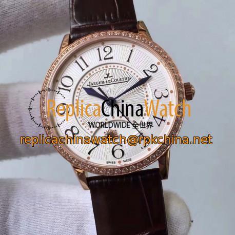 Replica Jaeger-LeCoultre Ladies Rendez-Vous Night & Day Large 3612420 38MM N Rose Gold & Diamonds White Dial Swiss 898D/1