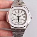 Replica Patek Philippe Nautilus Chronograph 5980 JF Stainless Steel White Dial Swiss CH28-520C