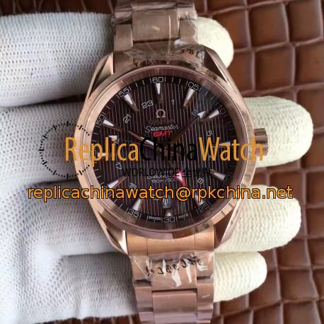 Replica Omega Seamaster Aqua Terra 150M GMT 231.50.43.22.06.002 43MM JH Rose Gold Black Dial Swiss 8605