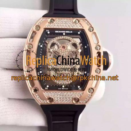 Replica Richard Mille RM052 SF Rose Gold & Diamond Diamond Skull Dial Swiss M6T51