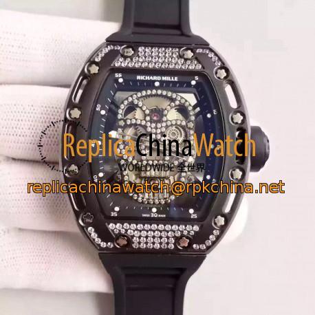 Replica Richard Mille RM052 SF PVD & Diamond Diamond Skull Dial Swiss M6T51