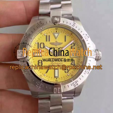 Replica Breitling Avenger II Seawolf A1733110/I519/169A N Stainless Steel Yellow Dial Swiss 2836-2