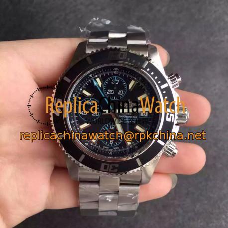 Replica Breitling Superocean Chronograph A1334102/BA83/134A N Stainless Steel Black & Blue Dial Swiss 7750