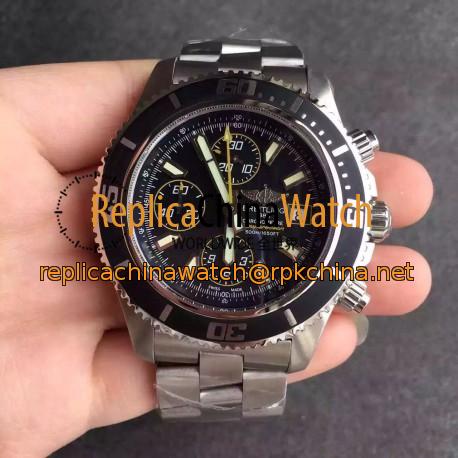 Replica Breitling Superocean Chronograph A1334102/BA82/134A N Stainless Steel Black & Yellow Dial Swiss 7750